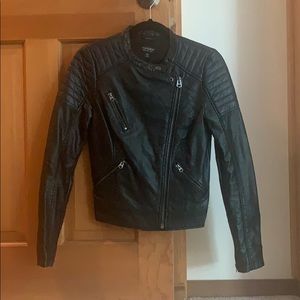 Topshop Faux Leather Biker Jacket
